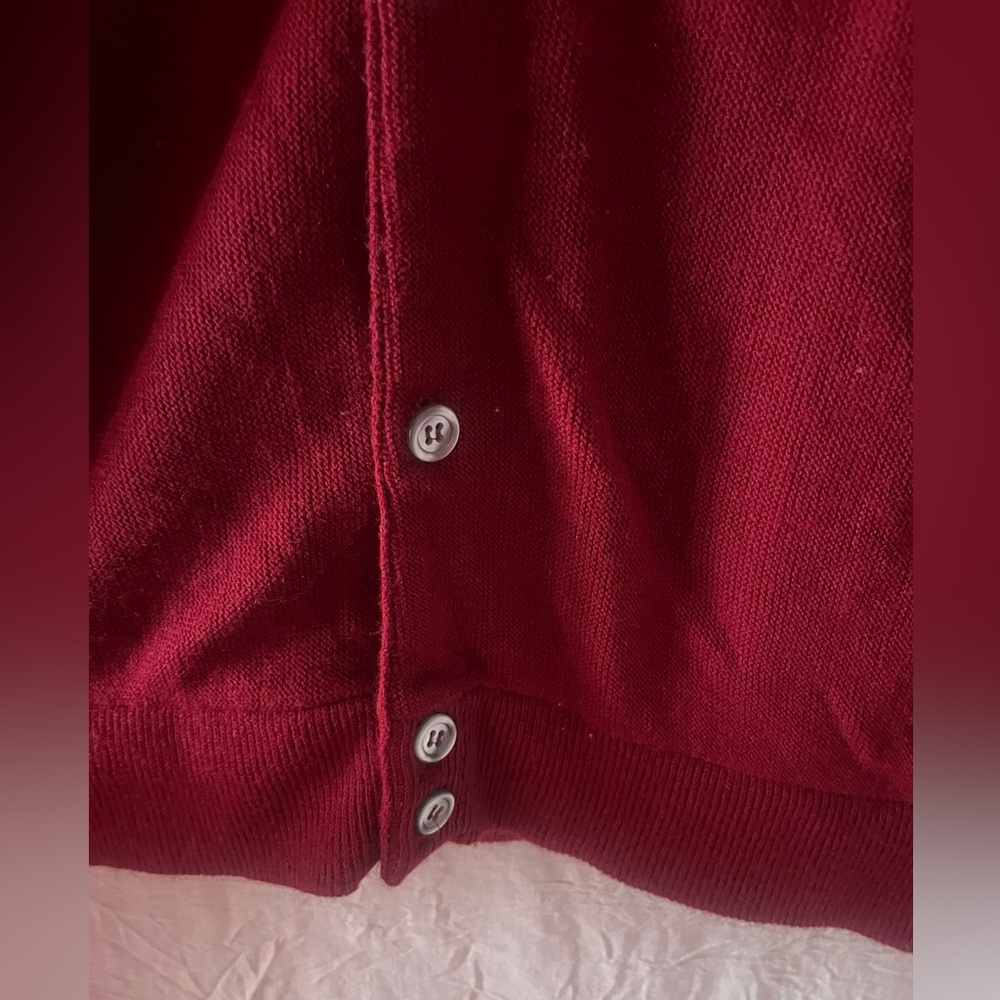 Vintage Fink Classics SZ L deep red cardigan. Retro grunge preppy ladies or men - Picture 3 of 7